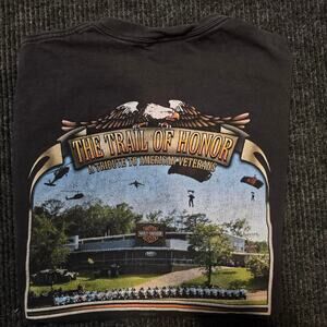 Faded Black Harley Davidson motorcycle shirt .